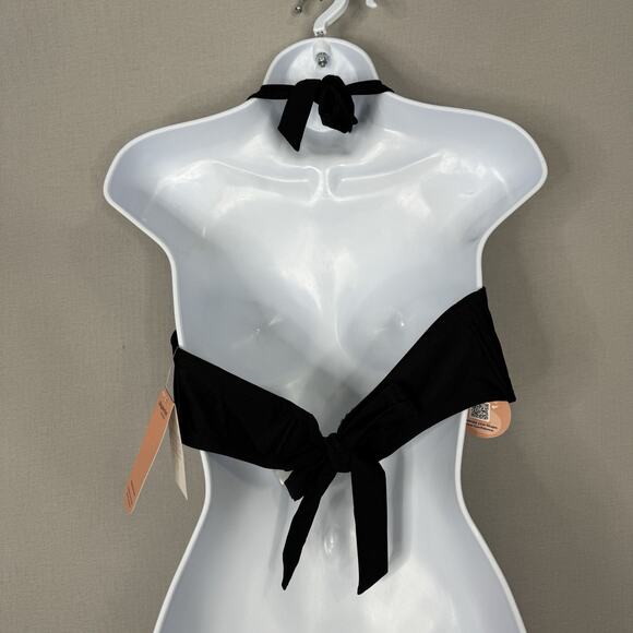 Shapermint Womens Swimwear XL Black Full Coverage Tie Halter Bikini Top UPF 50+ - Picture 7 of 11